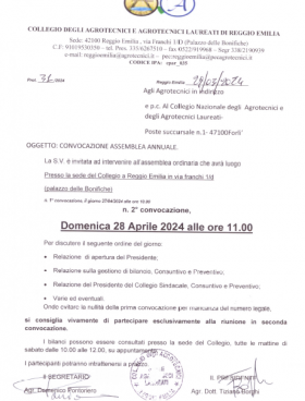ASSEMBLEA ANNUALE 2024 - Agrotecnici Reggio Emilia