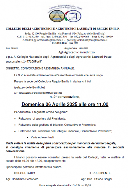  - Agrotecnici Reggio Emilia